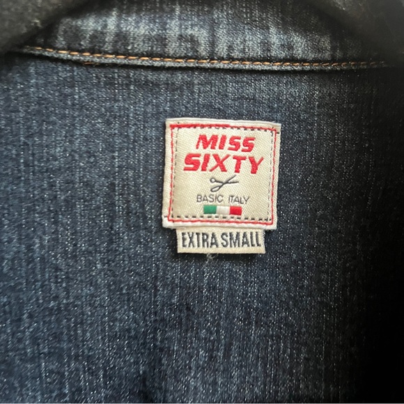 Miss Sixty Basic Italy Dark Wash Fitted Denim Jacket Size XS Y2K - Picture 4 of 9